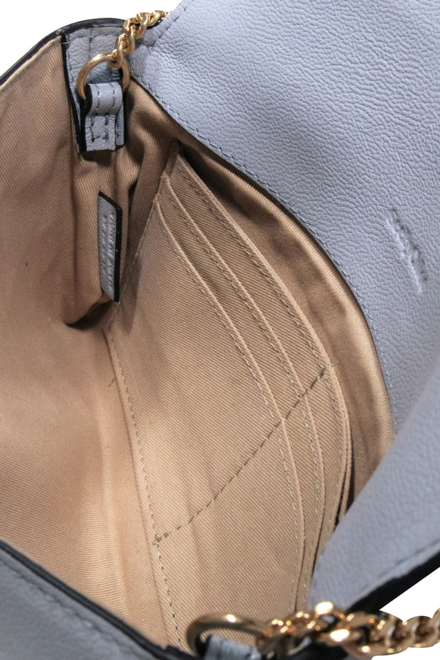 Current Boutique-See by Chloe - Sky Blue Leather Fold-Over Crossbody Bag