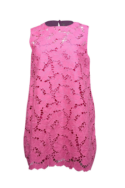 Self-Portrait - Pink Cotton Floral Lace Mini Dress Sz 6 Self-Portrait - Pink Cotton Floral Lace Mini Dress Sz 6