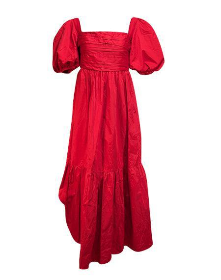 Self-Portrait - Red Cotton Midi Dress - US 6 Self-Portrait - Red Cotton Midi Dress - US 6