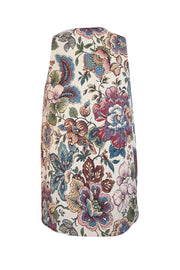 Sezane - Beige & Multi Color Floral Tapestry "Samia" Dress Sz 10 - Current Boutique