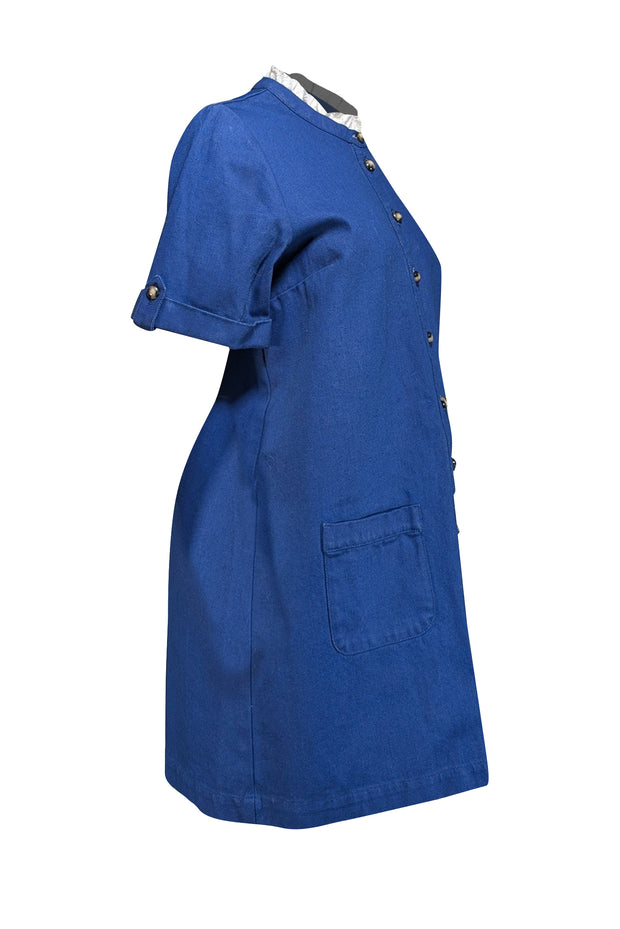 Sezane - Blue Denim "Alwena" Dress Sz 10 Sezane - Blue Denim "Alwena" Dress Sz 10