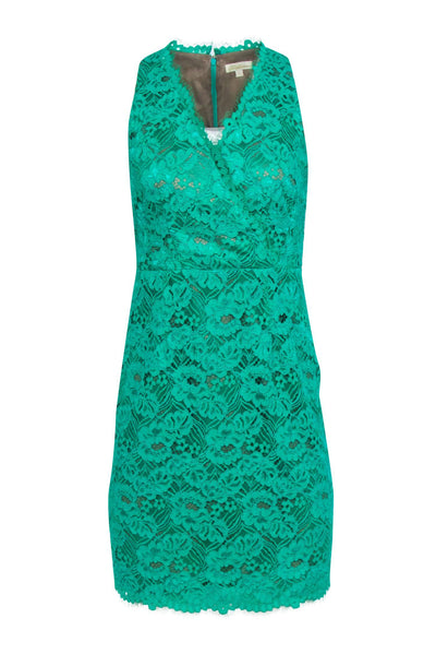 Shoshanna - Green Lace Surplice Mini Dress Sz 0 Shoshanna - Green Lace Surplice Mini Dress Sz 0