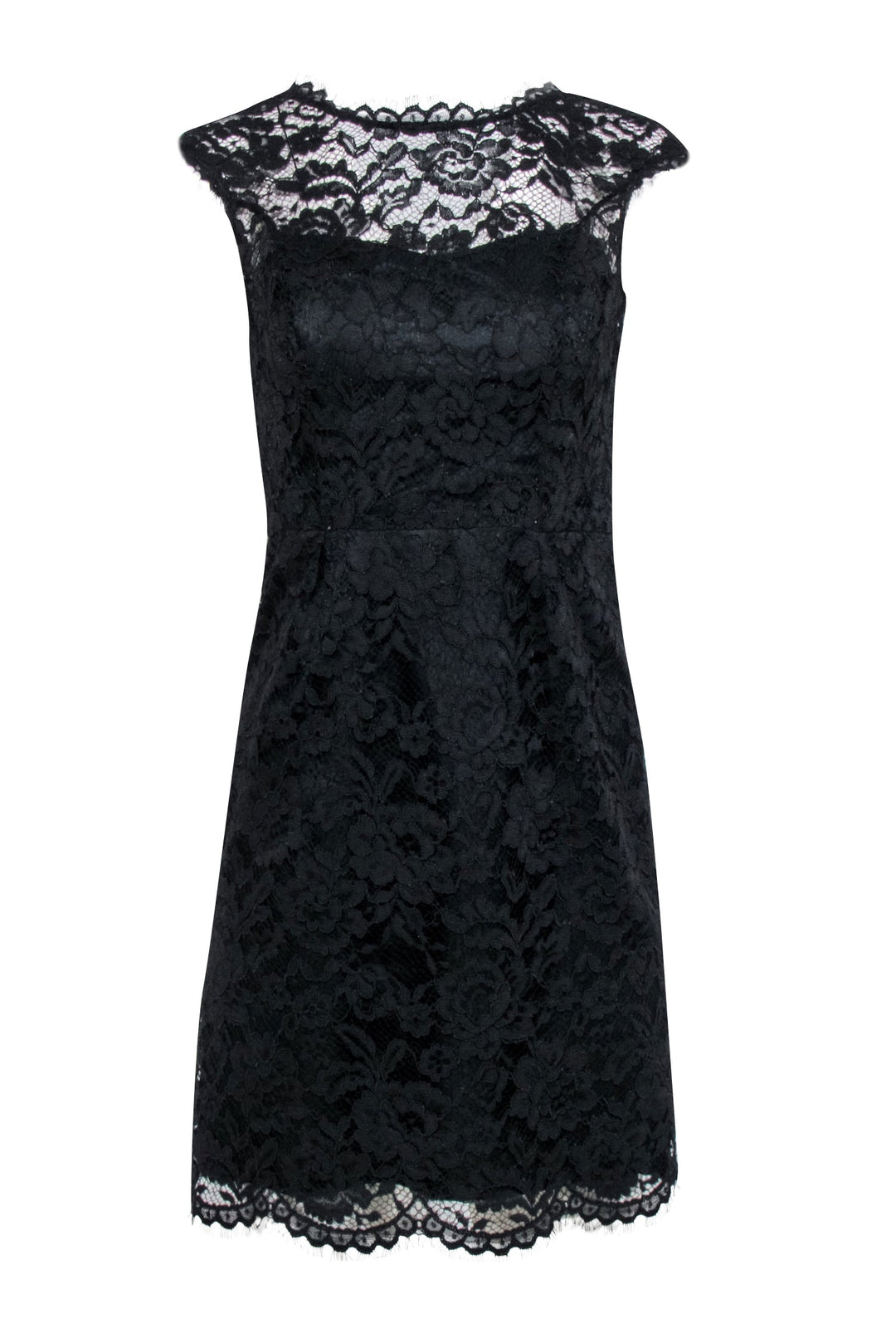Shoshanna - Black Lace Scopp Back Cap Sleeve Dress Sz 2 Shoshanna - Black Lace Scopp Back Cap Sleeve Dress Sz 2