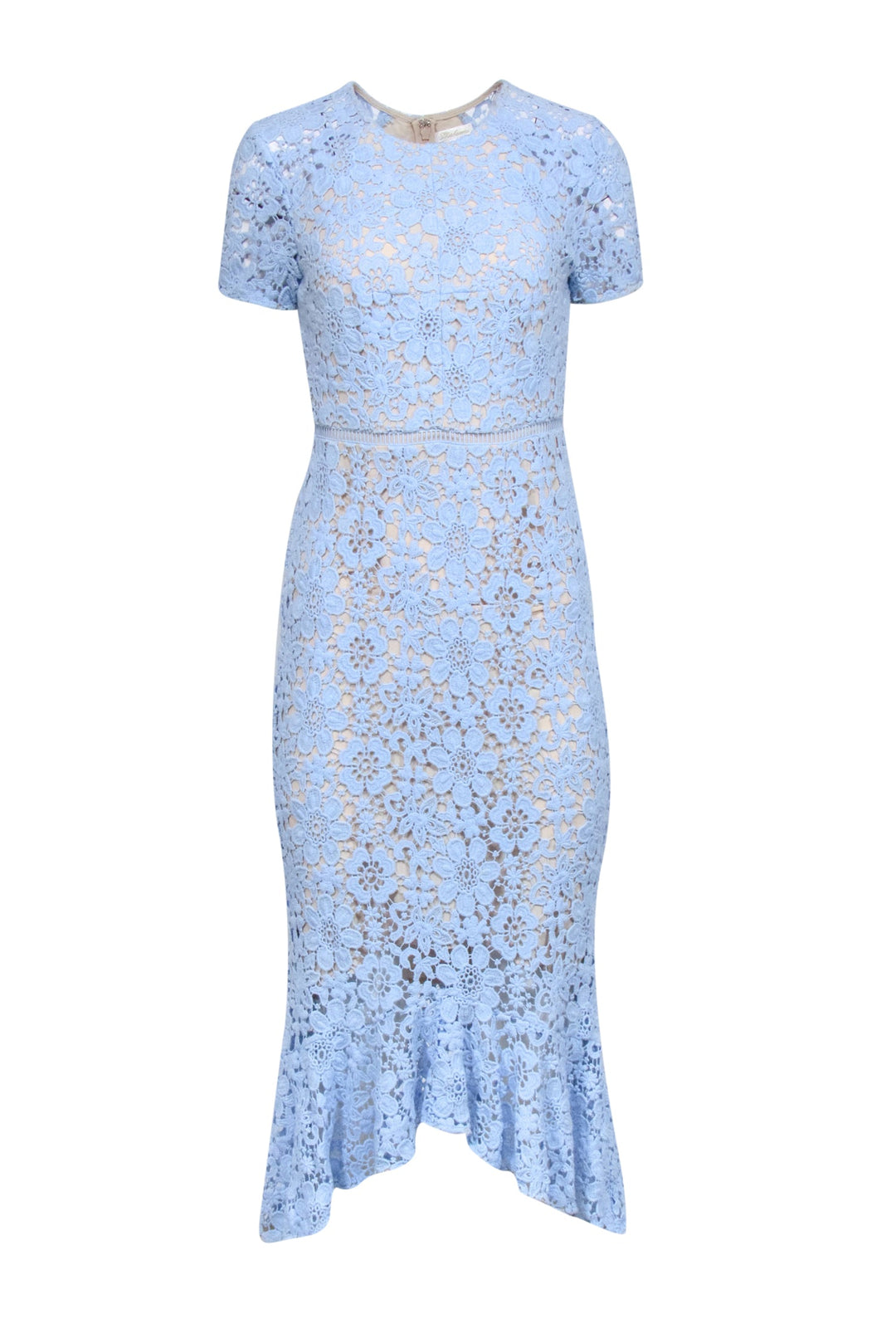 Shoshanna - Light Blue Lace Short Sleeve Fit & Flare Dress Sz 4 Shoshanna - Light Blue Lace Short Sleeve Fit & Flare Dress Sz 4