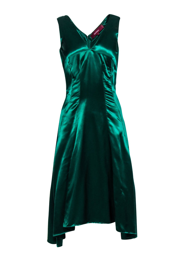 Sies Marjan - Emerald Green Satin Sleeveless Midi Dress Sz 4 Sies Marjan - Emerald Green Satin Sleeveless Midi Dress Sz 4