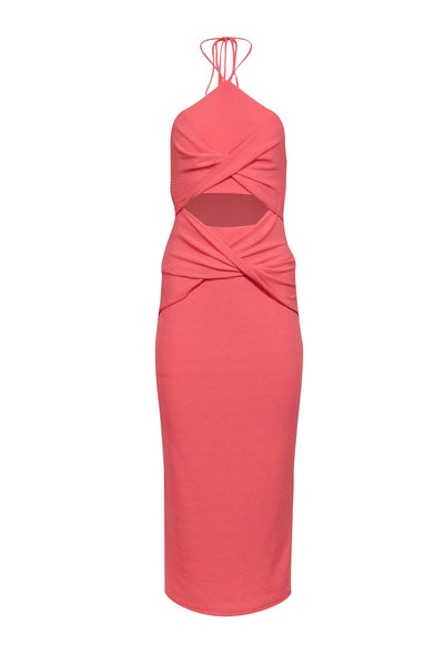 significant other dresses Significant Other Womens Hallie Twist Front Long Halter Dress Pink 2