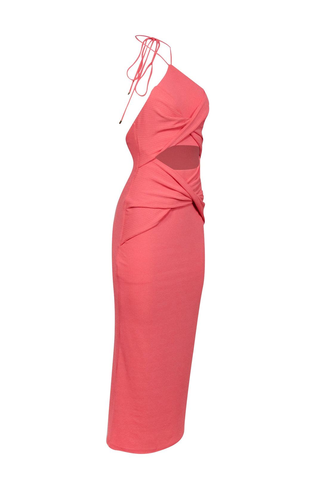 Significant Other Womens Hallie Twist Front Long Halter Dress Pink 2 Significant Other Womens Hallie Twist Front Long Halter Dress Pink 2