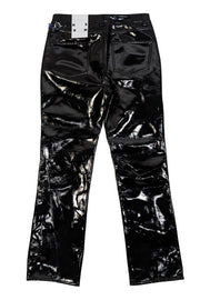 Simon Miller - Black Patent Faux Leather Straight Leg Pants Sz 8 - Current Boutique