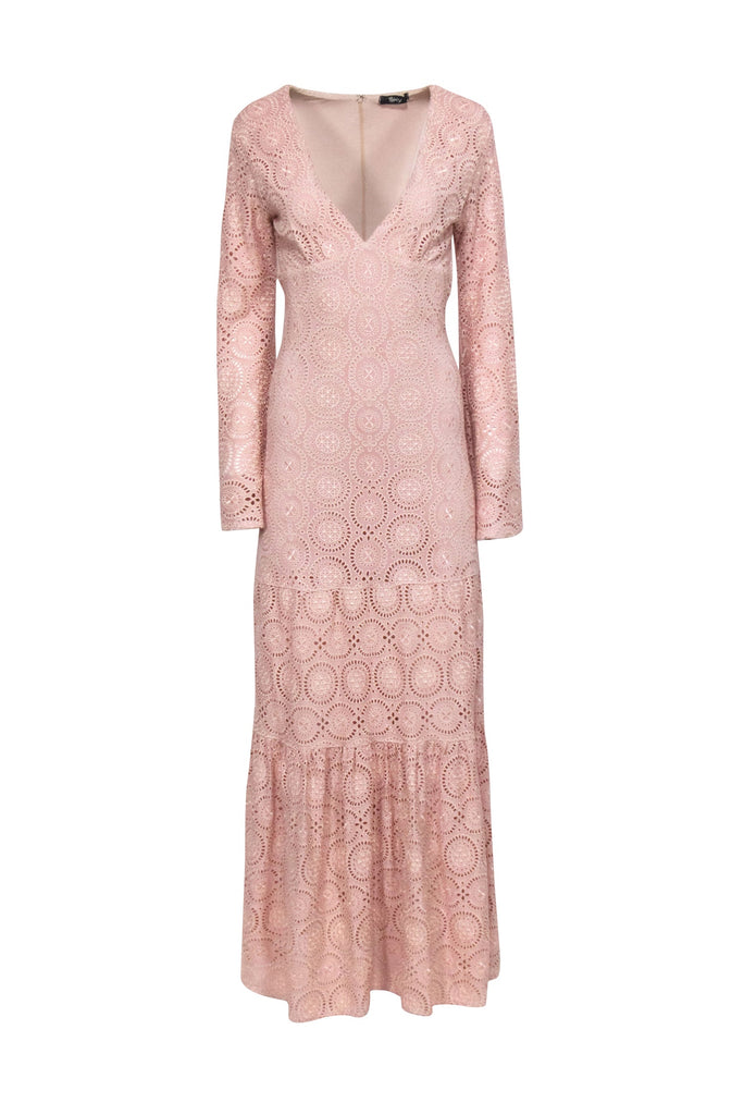 SKY - Beige Tiered Eyelet Long Sleeve Maxi Dress Sz XS SKY - Beige Tiered Eyelet Long Sleeve Maxi Dress Sz XS