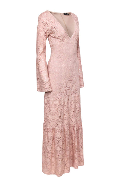 long sleeve eyelet maxi dress long sleeve eyelet maxi dress ASTR the Label Jesalyn Cutout Detail Eyelet  Dress Matcha