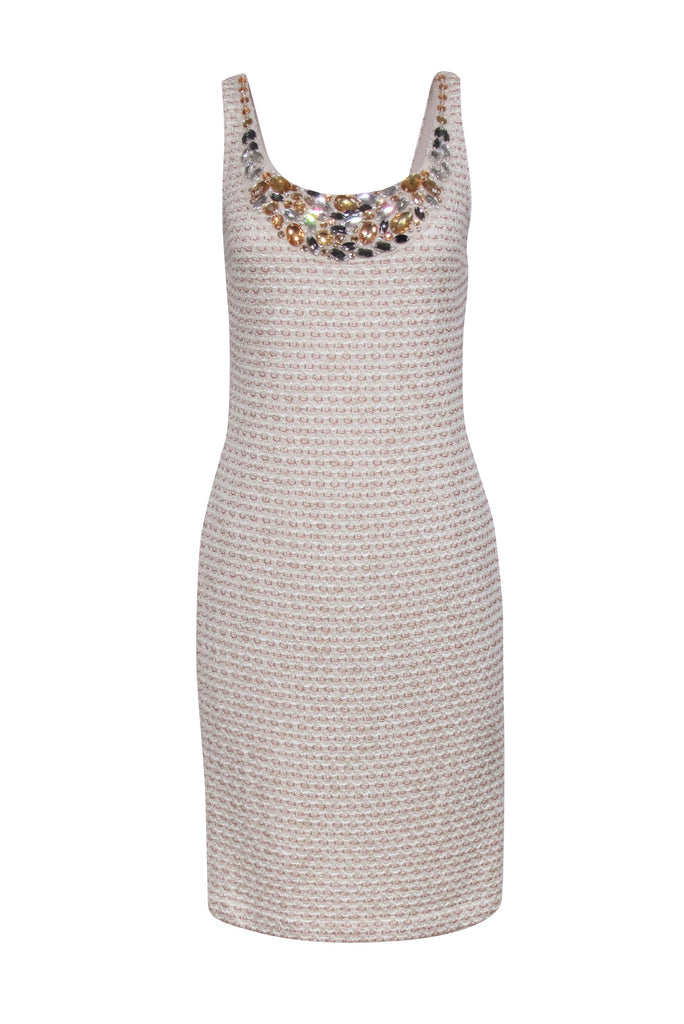 st john gold dress ST. JOHN KNIT ABSTRACT DRESS SET – eKlozet main image 1