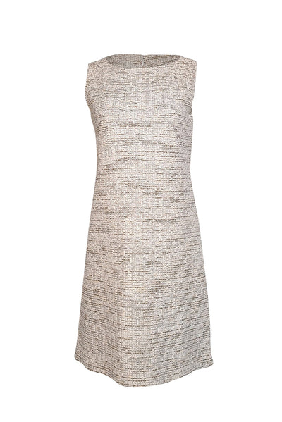 St. John - White, Green, & Peach Textured Knit Dress Sz 8 St. John - White, Green, & Peach Textured Knit Dress Sz 8
