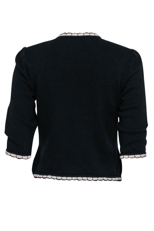 Current Boutique-St. John Collection - Black Knit Crop Jacket Sz 0
