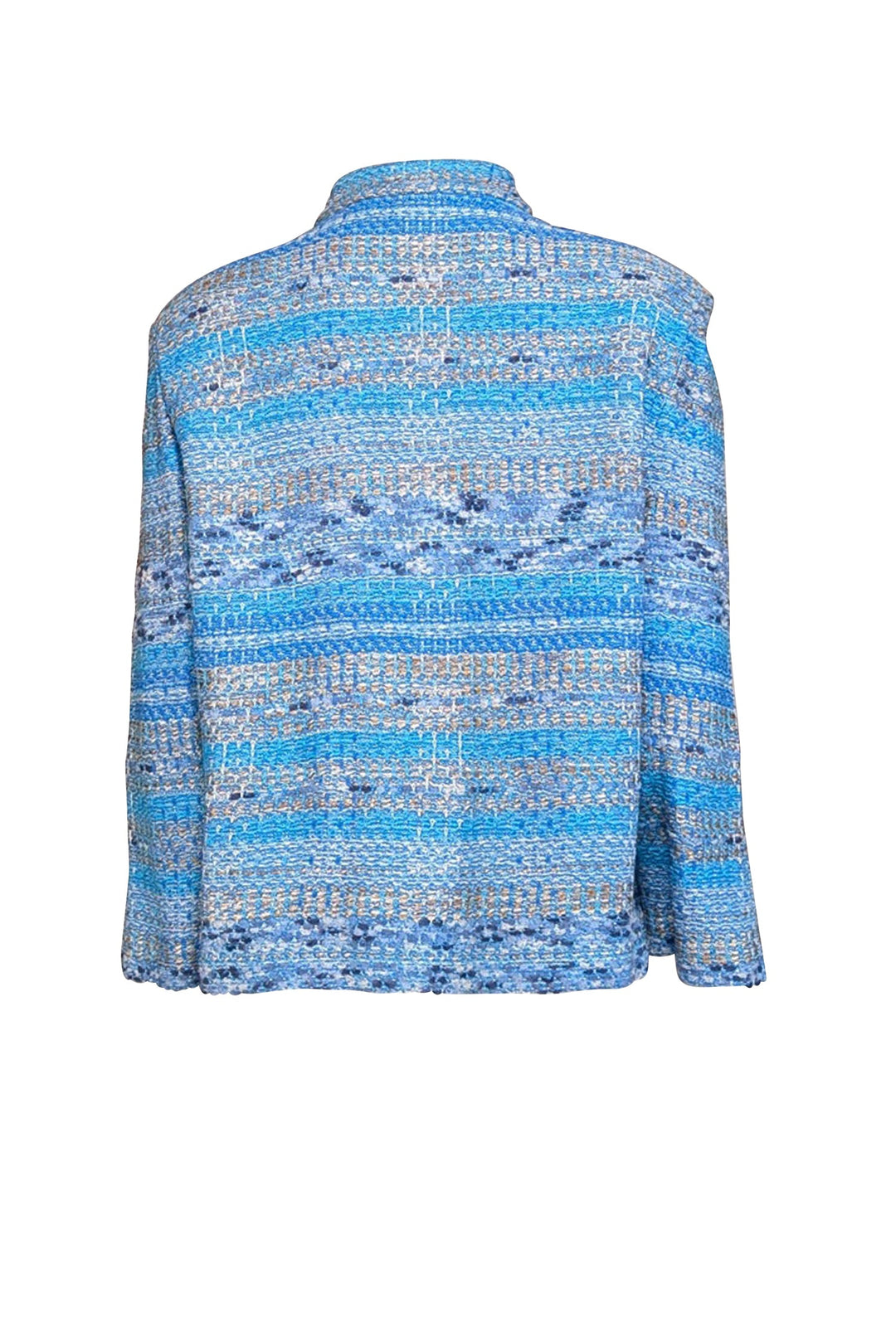 St. John - Aqua, Blue, & Gold Textured Knit Jacket Sz 14