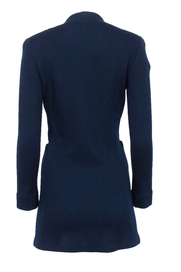 Current Boutique-St. John - Navy Knit Wool Blend Sing Button Jacket Sz 2