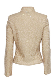 Current Boutique-St. John - Gold Brocade Knit Zip Up Jacket Sz 4