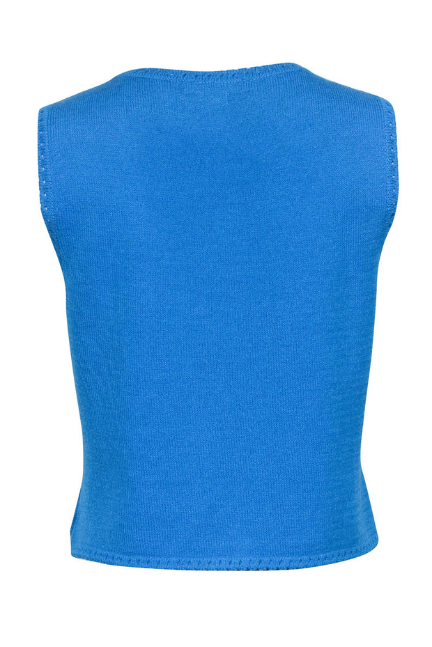 Current Boutique-St. John - Blue Sleeveless Knit Top Sz P