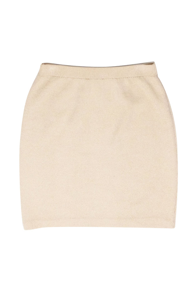 Current Boutique-St. John - Beige Knit Pencil Skirt Sz 6