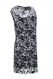 Current Boutique-St. John - Black & White Print Cap Sleeve Dress Sz 10