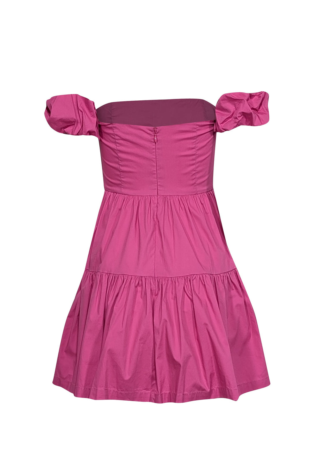 Staud - Hot Pink Off-the-Shoulder Cotton Mini Dress Sz 2