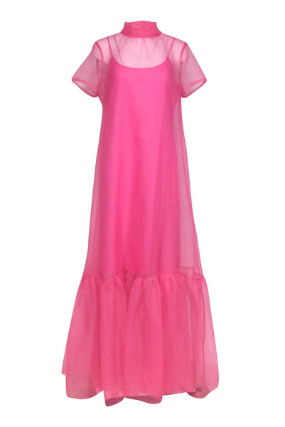 Staud - Bubble Gum Pink Organza "Calluna" Dress Sz L Staud - Bubble Gum Pink Organza "Calluna" Dress Sz L