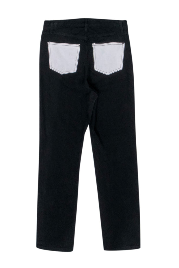 Current Boutique-Staud - Black Denim Jeans w/ White Contrast Pockets Sz M