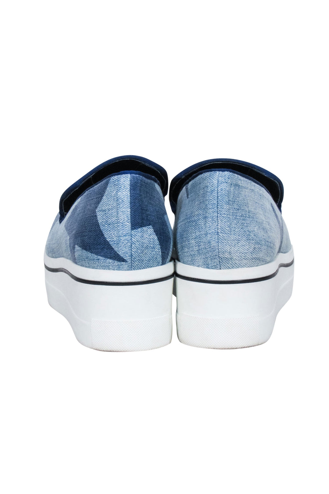 Stella McCartney Navy Denim Slip-On Loafers with Red & Blue Accents stella-mccartney-loafers-11-0-  main image 3