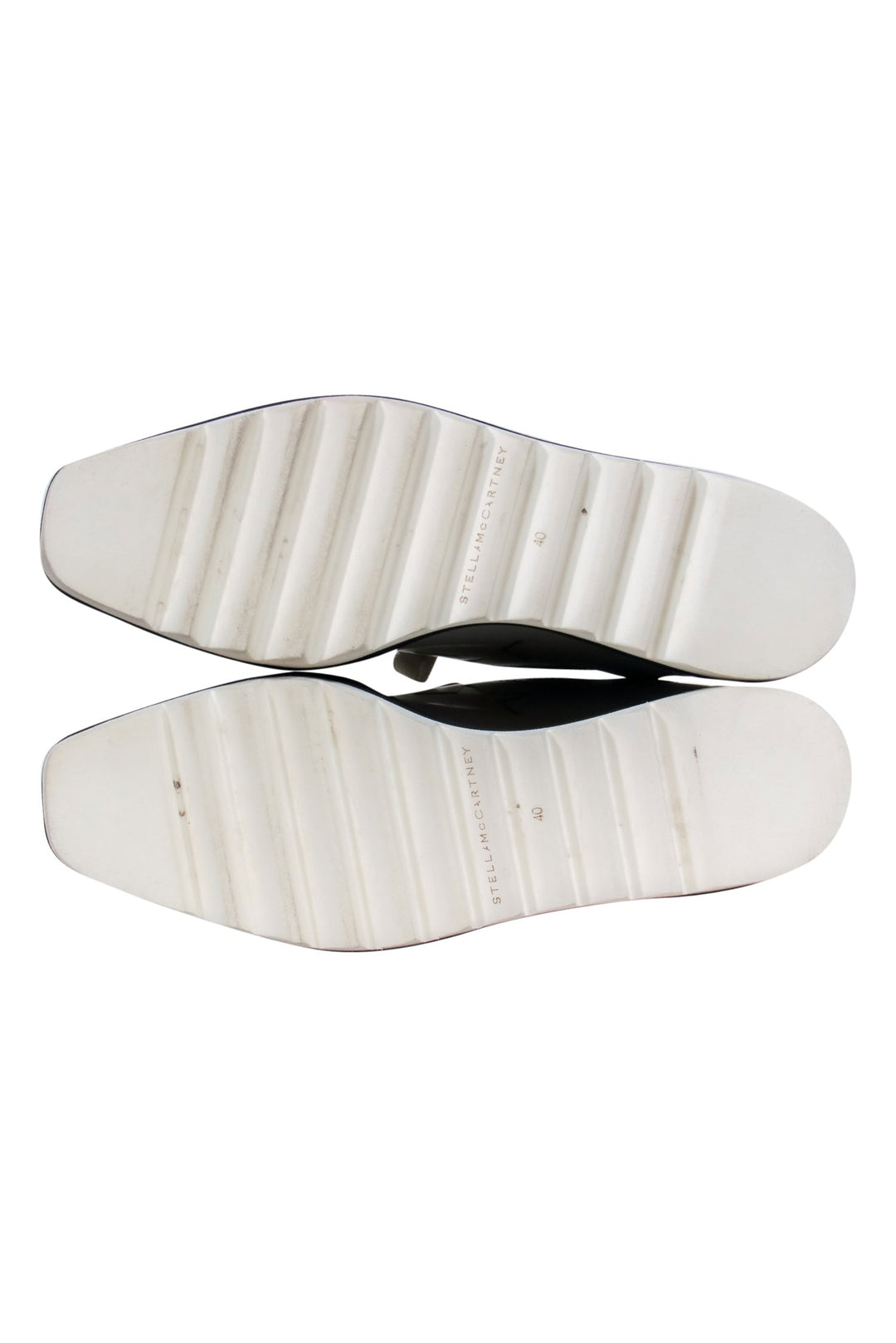 Stella McCartney - Cream & Black Platform Sneakers w/ Iridescent Stars