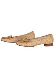 Current Boutique-Stuart Weitzman - Tan Croc Textured Flats Sz 8.5