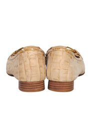 Current Boutique-Stuart Weitzman - Tan Croc Textured Flats Sz 8.5