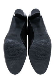 Current Boutique-Stuart Weitzman - Black Leather Tall Heel Boots Sz 8