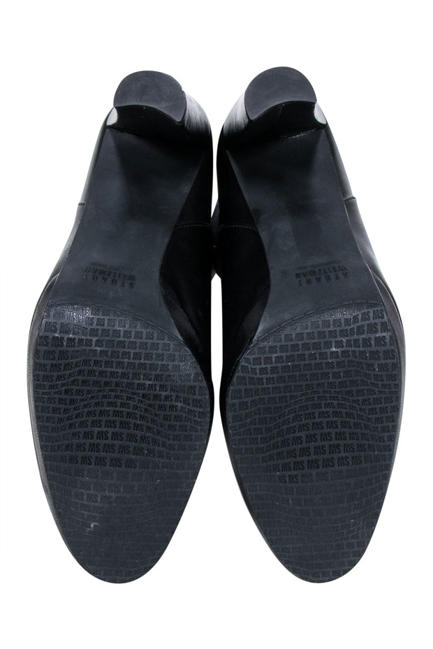 Current Boutique-Stuart Weitzman - Black Leather Tall Heel Boots Sz 8