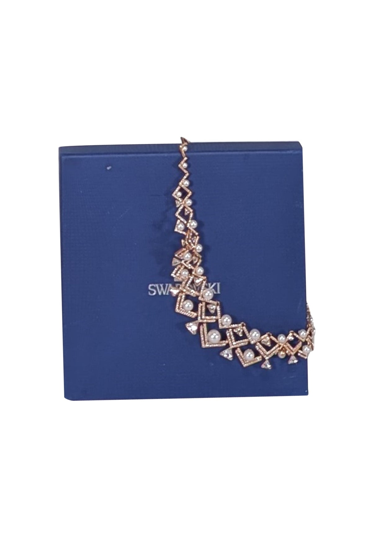 Rosegold Peach Swarovski Crystal Necklace – Layered Bar Necklace With Swarovski Crystals