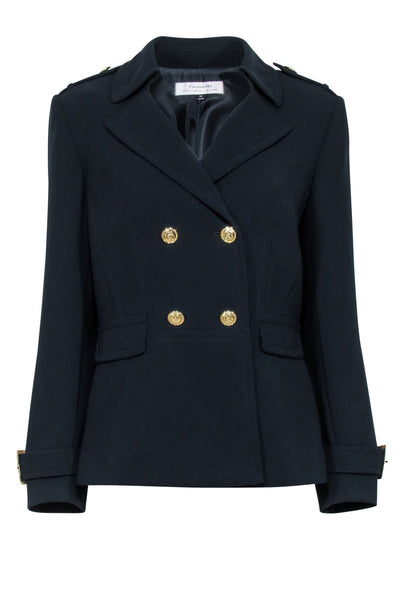 Current Boutique-Tahari - Black Double Breasted Blazer Sz 10