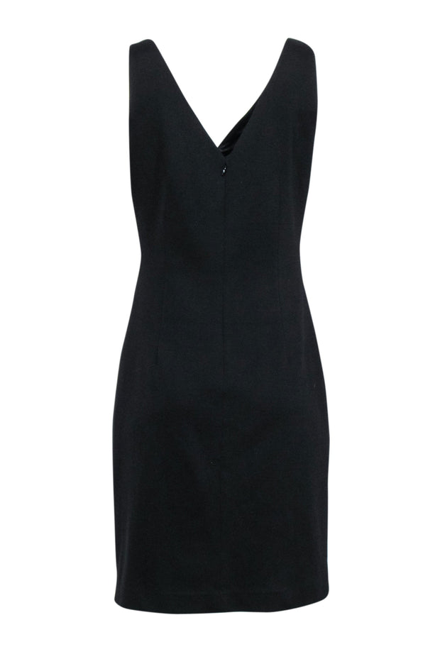 Tahari - Black Sleeveless Dress w/ Ruched Front Sz 12 Tahari - Black Sleeveless Dress w/ Ruched Front Sz 12