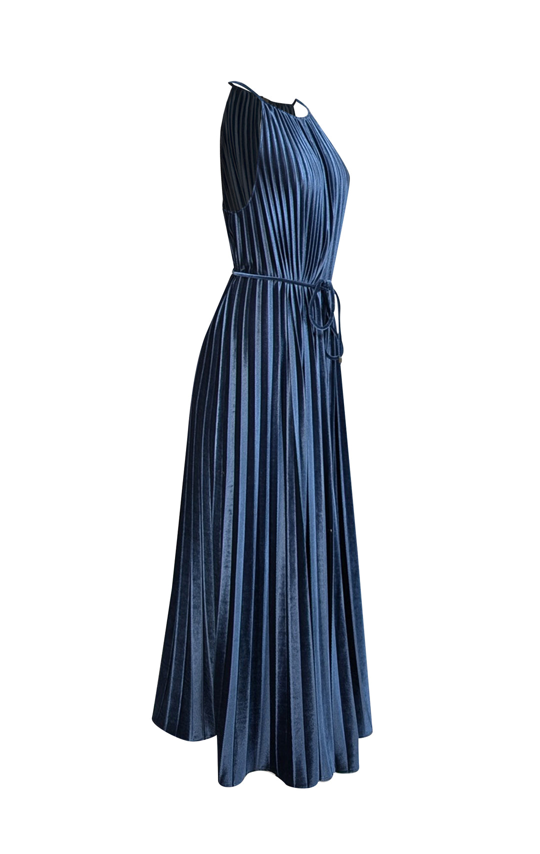 Ted Baker Women's Pleated Halterneck Midi Dress in Blue, Kassiah Ted Baker Women's Pleated Halterneck Midi Dress in Blue, Kassiah
