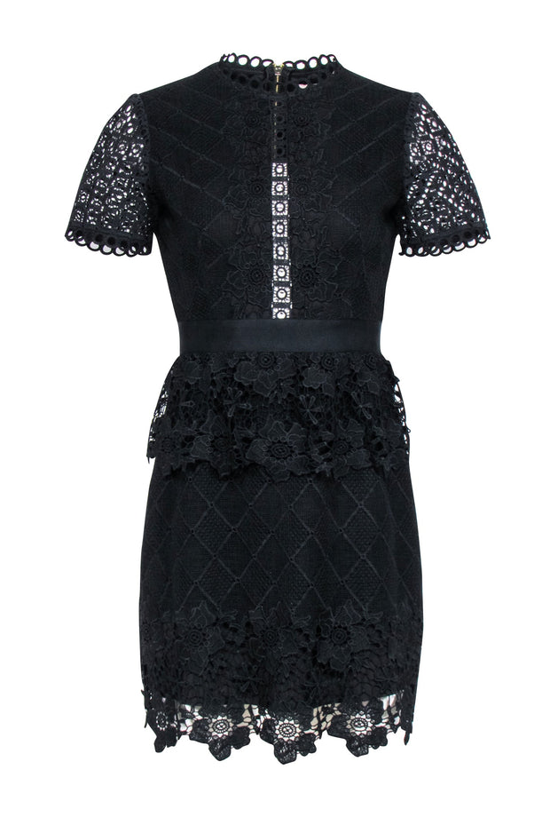 Ted Baker Dixa Layered Lace Skater Women's Dress Black : 4 (US 10)
