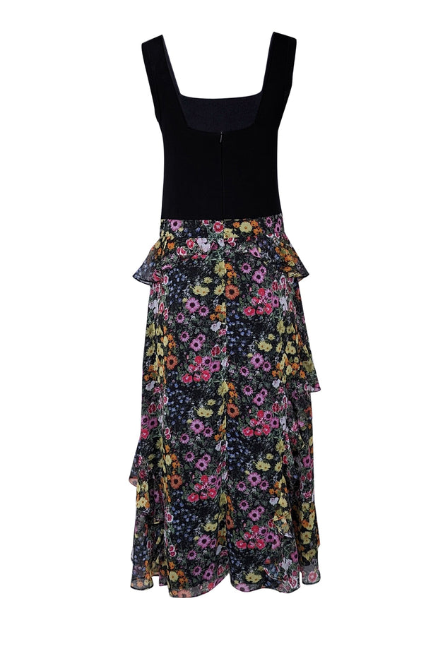 ted baker black ruffle dress TED BAKER LONDON Women's Black Velvet Celeena Queen Bee Ruffle Dress SZ 0 (US2)