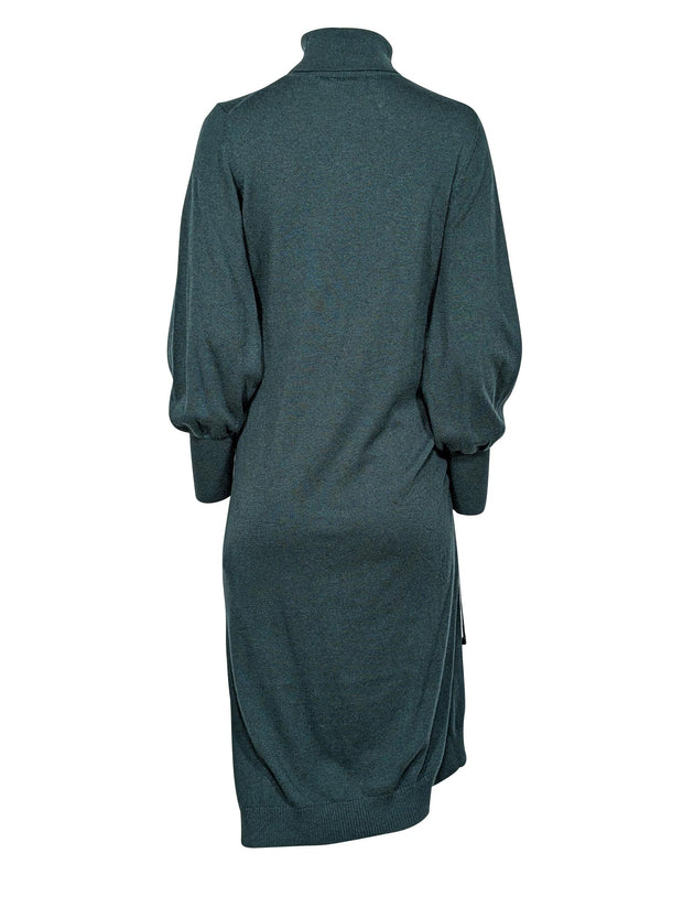 Ted Baker - Dark Green Ruched Side Turtleneck Dress Sz 4 Ted Baker - Dark Green Ruched Side Turtleneck Dress Sz 4