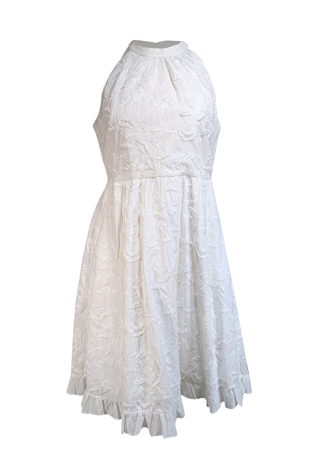 Ted Baker - Ivory Eyelet Cotton Sleeveless Dress Sz 8