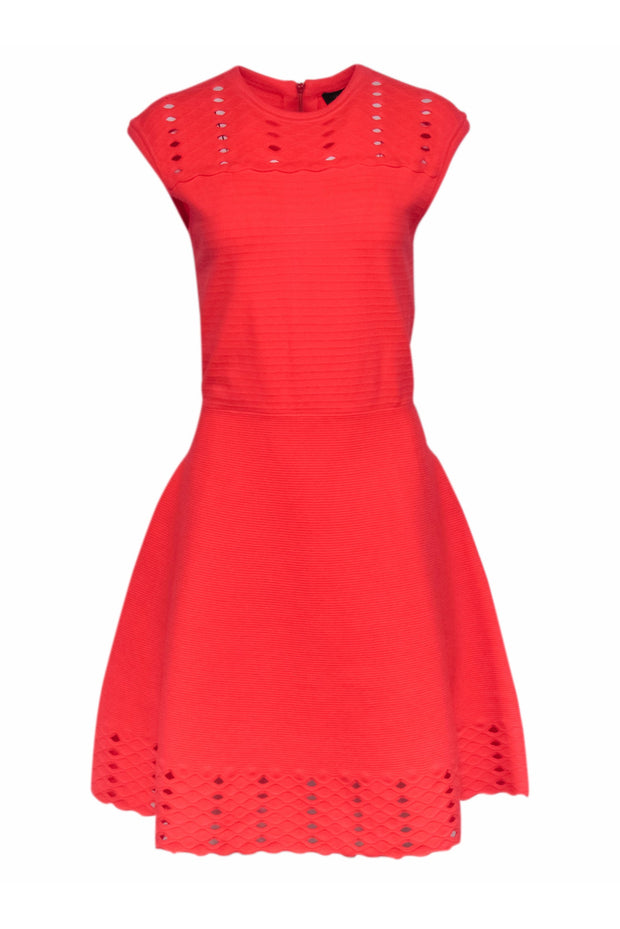 Ted Baker - Neon Coral Knit Dress Sz 10 Ted Baker - Neon Coral Knit Dress Sz 10