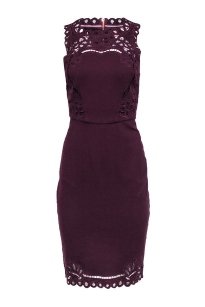 maroon bodycon lace dress SHEIN Maroon Lace Bodycon Dress Women's Maxi Dresses Plunging Neck Stand Collar Cold Shoulder Slim Fit Knitted Fabric Slit Elegant Sexy Form,L