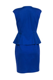 Ted Baker - Cobalt Blue Peplum Zipper Front Dress Sz 8 Ted Baker - Cobalt Blue Peplum Zipper Front Dress Sz 8