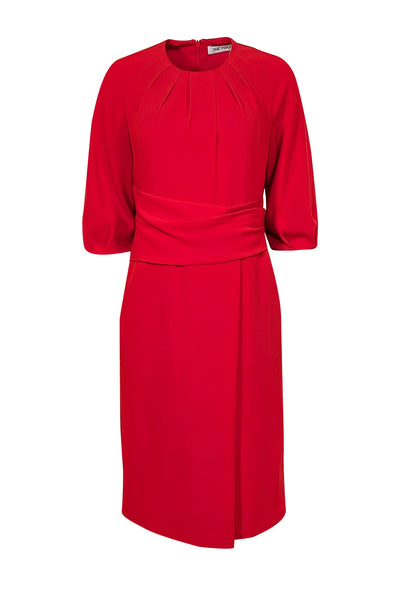 The Fold - Red Cropped Sleeve Knee Length Dress Sz 4 The Fold - Red Cropped Sleeve Knee Length Dress Sz 4