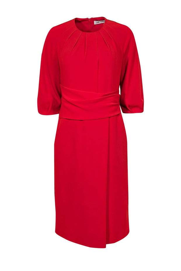 The Fold - Red Cropped Sleeve Knee Length Dress Sz 4 The Fold - Red Cropped Sleeve Knee Length Dress Sz 4