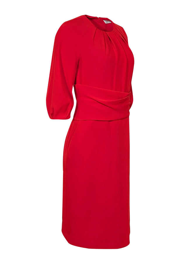 The Fold - Red Cropped Sleeve Knee Length Dress Sz 4 The Fold - Red Cropped Sleeve Knee Length Dress Sz 4