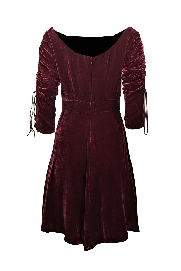 The Kooples Bliss Velvet Dress - Burgundy The Kooples Bliss Velvet Dress - Burgundy