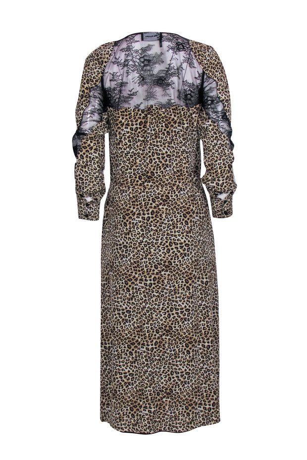 The Kooples Lace-Insert Silk Shift Dress FR1311 The Kooples Lace-Insert Silk Shift Dress FR1311