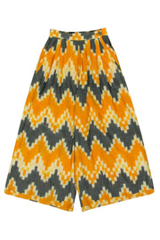 Current Boutique-The Odells - Mustard Yellow & Grey Print Cotton Pants Sz XS