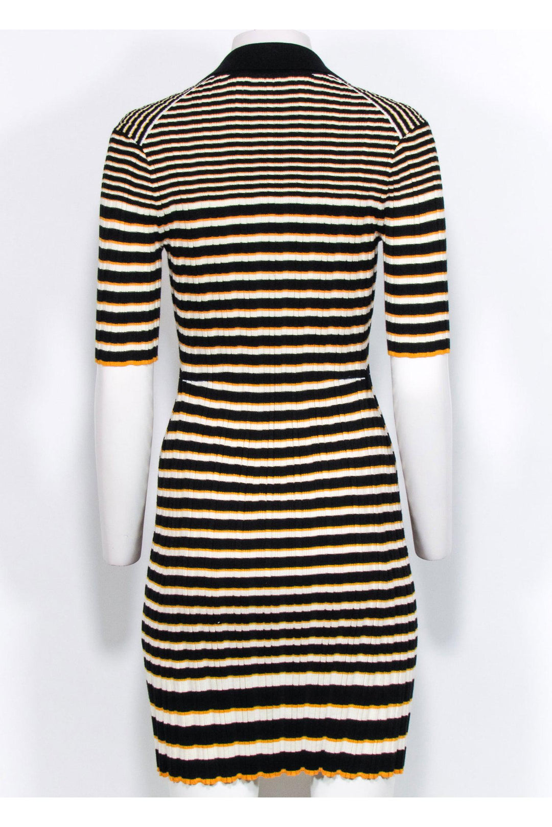 yellow black striped dress Black and Mustard One shoulder Silk Print dress Small
